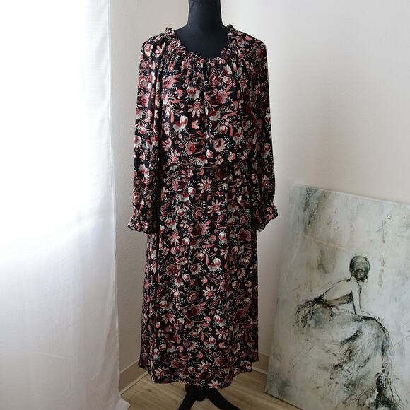 Talbots Peasant Floral Bohemian Midi dress size M - Picture 1 of 8